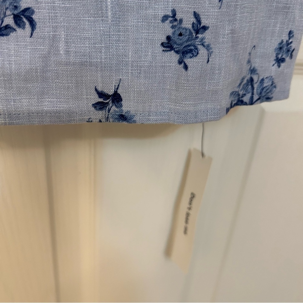 Reformation Celosia linen mini dress blue floral print in Crystalline Size 4 - Picture 9 of 11